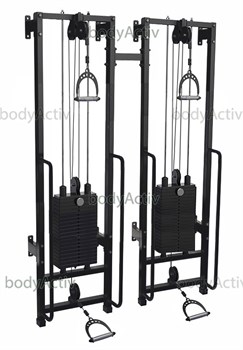 ТРБО2500-Д-П-2Р-100 Тренажер блочный реабилитационный сдвоенный пристенный стеки по 100 кг высота 2500 мм (облегченный)