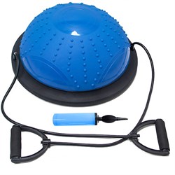 BOSU011-2 Полусфера BOSU гимнастическая, 46см., (синяя) в комплекте с эспандером и насосом (B31645) - фото 22006