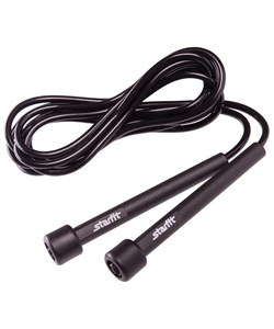 Скакалка RP-101 ПВХ с плаcтиковой ручкой, черная, 3 м - фото 26834