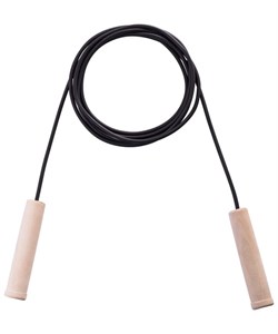 Скакалка резиновая с деревянной ручкой, 3,05 м  (ТОЛЬКО по 10 шт.) - фото 26852