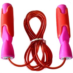 R18147 Скакалка с подшипником 2,8 м. ПП/Трос (розово-красная) - фото 27136