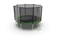 EVO JUMP External 12ft Green + Lower net Батут с внешней сеткой и лестницей диаметр 12ft зеленый + нижняя сеть - фото 34547