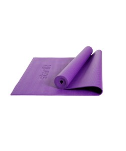 Коврик для йоги и фитнеса FM-101, PVC, 173x61x0,4 см, фиолетовый - фото 38479