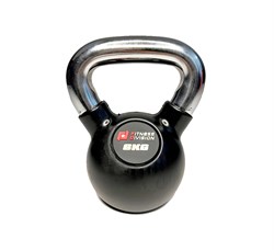 Гиря 6 кг обрезиненная с хромированной ручкой - фото 39923