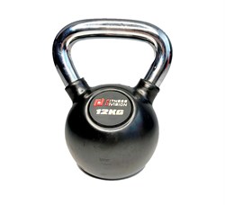 Гиря 12 кг обрезиненная с хромированной ручкой - фото 39938