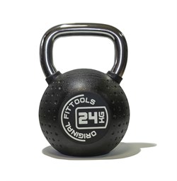 Гиря 24 кг с хромированной ручкой полиуретановая (CPU) - фото 39941