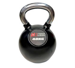 Гиря 40 кг обрезиненная с хромированной ручкой - фото 39960