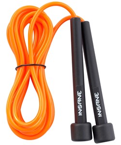 Скакалка IN22-JR100, ПВХ, оранжевый/черный, 2,8 м - фото 40056