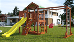 Детская площадка Савушка Мастер 4 (Махагон) Plus (горка 3 метра) - фото 58331