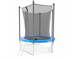 Батут с защитной сеткой DFC JUMP4FUN 6 ft синий с лестницей - фото 59591