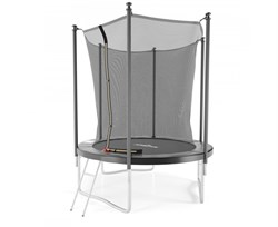 Батут с защитной сеткой DFC JUMP4FUN 6 ft черный с лестницей - фото 59604