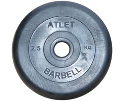 Диск обрезиненный BARBELL ATLET 2,5 кг / диаметр 26 мм - фото 67352