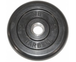 Диск обрезиненный BARBELL MB (металлическая втулка) 2.5 кг / диаметр 31 мм - фото 67356