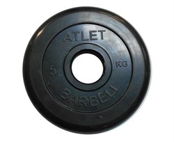 Диск обрезиненный BARBELL ATLET 5 кг / диаметр 51 мм - фото 67360