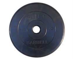 Диск обрезиненный BARBELL ATLET 15 кг / диаметр 51 мм - фото 67371