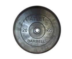 Диск обрезиненный BARBELL ATLET 20 кг / диаметр 26 мм - фото 67376