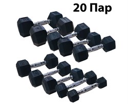 Гантельный ряд DFC от 1 кг до 35 кг - фото 67703