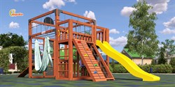 Детская площадка Савушка КУБ-3 (Махагон) с гамаком для йоги - фото 68307