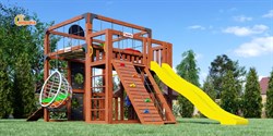 Детская площадка Савушка КУБ-3 (Махагон) подушками и коконом - фото 68603