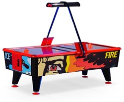 Игровой стол - аэрохоккей "Ice & Fire Gold" 8 ф (красно-синий-золотой, жетоноприемник) - фото 81737