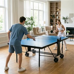 Теннисный стол UNIX Line для помещений компактный / Compact indoor 18 мм MDF синий - фото 88169