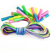 R18109 Скакалки (10 штук) шнур из ПВХ 2,6 м. (2-х цветный мультиколор, полупрозрачная с блестками)