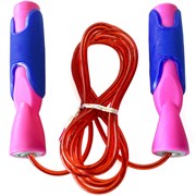 R18147 Скакалка с подшипником 2,8 м. ПП/Трос (розово-синяя)