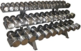Гантельный ряд хромированный, от 12,5 до 50кг (16пар)