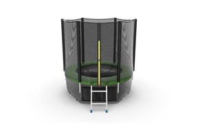 EVO JUMP External 6ft Green + Lower net Батут с внешней сеткой и лестницей диаметр 6ft зеленый + нижняя сеть