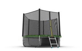 EVO JUMP External 8ft Green + Lower net Батут с внешней сеткой и лестницей диаметр 8ft зеленый + нижняя сеть