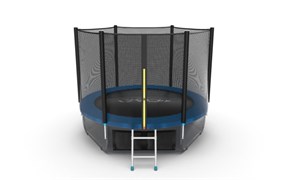 EVO JUMP External 8ft Blue + Lower net Батут с внешней сеткой и лестницей диаметр 8ft синий + нижняя сеть