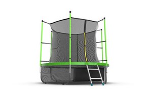 EVO JUMP Internal 8ft Green + Lower net Батут с внутренней сеткой и лестницей диаметр 8ft зеленый + нижняя сеть