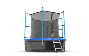 EVO JUMP Internal 8ft Blue + Lower net Батут с внутренней сеткой и лестницей диаметр 8ft синий + нижняя сеть