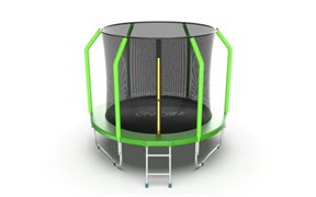EVO JUMP Cosmo 8ft Green Батут с внутренней сеткой и лестницей диаметр 8ft зеленый