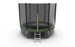 EVO JUMP External 10ft Green + Lower net Батут с внешней сеткой и лестницей диаметр 10ft зеленый + нижняя сеть