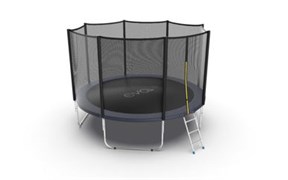 EVO JUMP External 12ft Blue Батут с внешней сеткой и лестницей диаметр 12ft синий