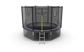 EVO JUMP External 12ft Blue + Lower net Батут с внешней сеткой и лестницей диаметр 12ft синий + нижняя сеть
