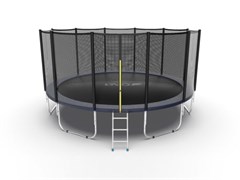 Батут EVO JUMP External 16ft Blue с внешней сеткой и лестницей диаметр 16ft синий