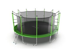 Батут EVO JUMP Internal 16ft Green с внутренней сеткой и лестницей диаметр 16ft зеленый