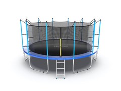 Батут EVO JUMP Internal 16ft Blue с внутренней сеткой и лестницей диаметр 16ft синий