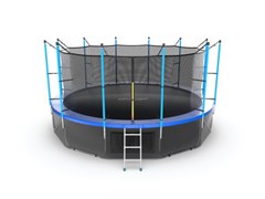 Батут EVO JUMP Internal 16ft Blue + Lower net с внутренней сеткой и лестницей диаметр 16ft синий + нижняя сеть