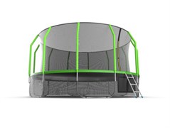 Батут EVO JUMP Cosmo 16ft Green + Lower net с внутренней сеткой и лестницей диаметр 16ft зеленый + нижняя сеть