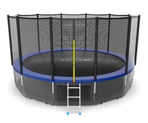 Батут EVO JUMP External 16ft Blue + Lower net с внешней сеткой и лестницей диаметр 16ft синий + нижняя сеть