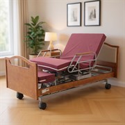 Кровать электрическая Med-Mos DB-2B с поворотным креслом в левую сторону (коричневый) с регулировкой высоты