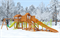 Детская деревянная зимняя горка IgraGrad Snow Fox 5,9 м + Панда Фани Грайд - фото 53096