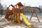 Детская деревянная зимняя горка IgraGrad Snow Fox 5,9 м + Панда Фани Грайд - фото 53098
