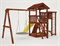 Детская площадка Савушка Мастер 3 с качелями Гнездо 1 метр (Махагон) - фото 58089