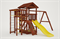 Детская площадка Савушка Мастер 3 с качелями Гнездо 1 метр (Махагон) - фото 58091